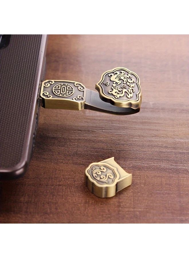 Lanstern Auspicious Bronze Retro Coin Shaped USB 3 1 Flash Drive 128GB Metal Music Storage - Image 3